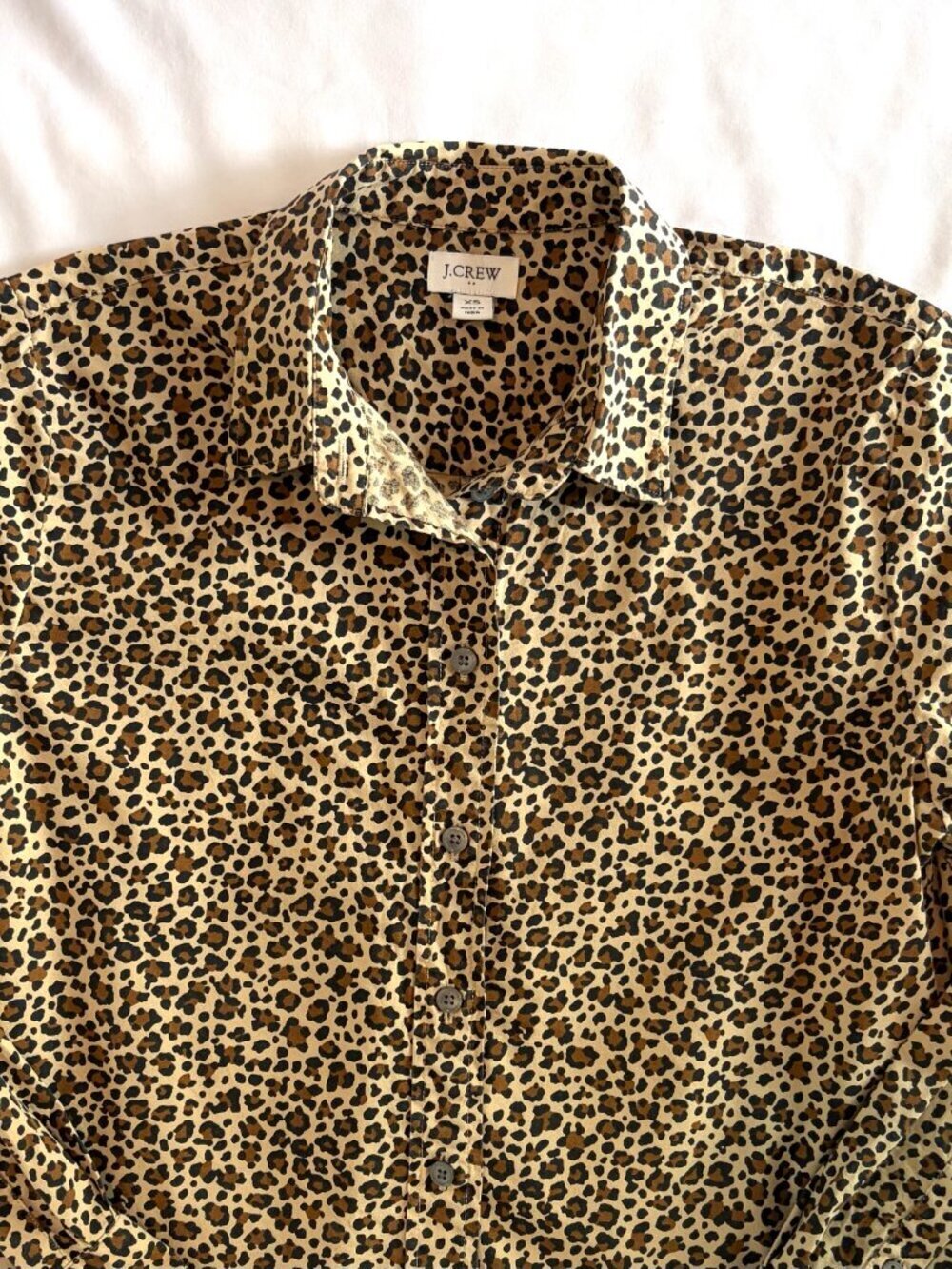 J Crew leopard print blouse XS cotton stretch - Picture 4 of 9
